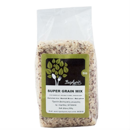 Βιο Αγρός Super Grain Mix με Ρύζι Παρμπόιλντ,Κινόα Κόκκινο & Μπασμάτι Καστανό 500gr