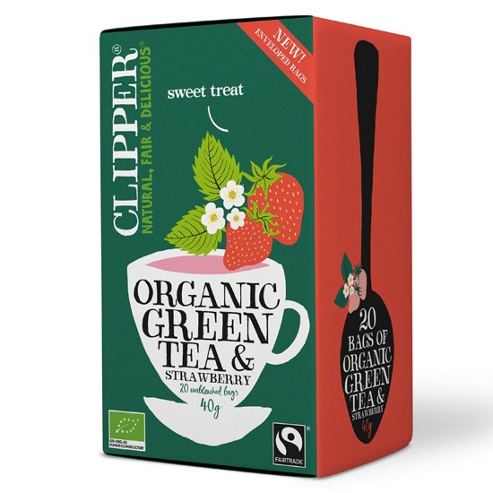 Clipper Πράσινο Τσάι με Φράουλα 20τμχ
