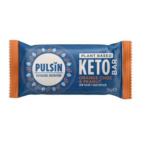 Pulsin Μπάρα Πρωτεΐνης Keto με Κέικ Σοκολάτας, Πορτοκάλι & Φυστίκι 50gr