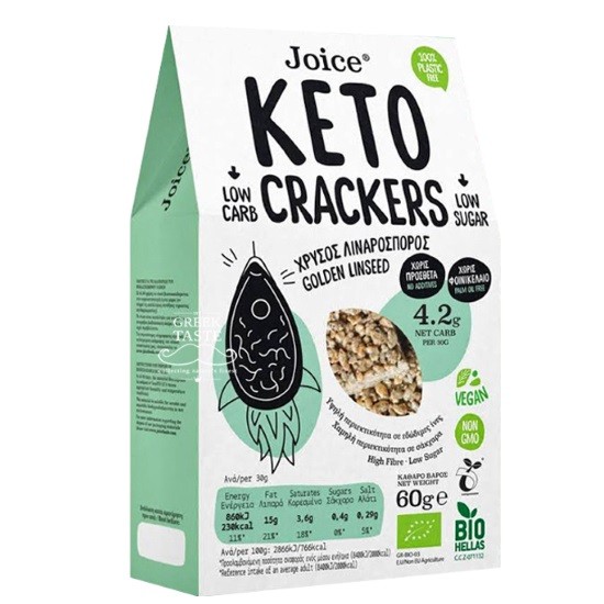 Joice Keto Crackers με Χρυσό Λιναρόσπορο 60gr