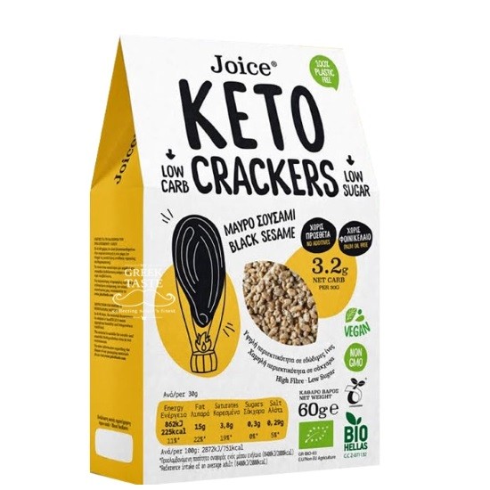 Joice Keto Crackers με Μαύρο Σουσάμι 60gr