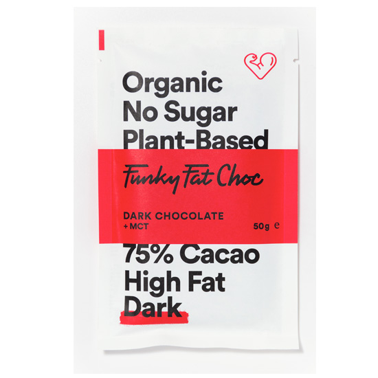 Funky Fat Foods Keto Μαύρη Σοκολάτα 75% με MCT 50gr