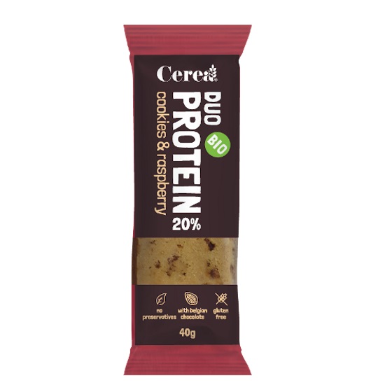 Cerea Ψημένη Μπάρα Πρωτεΐνης με Βελγική Σοκολάτα & Σμέουρα 40gr