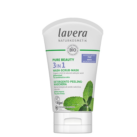 Lavera 3 In 1 Reinigung Peeling Mask Προσώπου Βιολογική Μέντα Λιπαρό Δέρμα 125ml